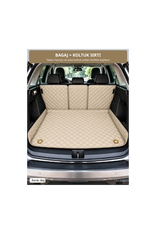 Peugeot Partner Tepee 2010-2020 Arka Yan Plastik 8d Çift Katmanlı Paspas + Bagaj Havuzu Seti Bej