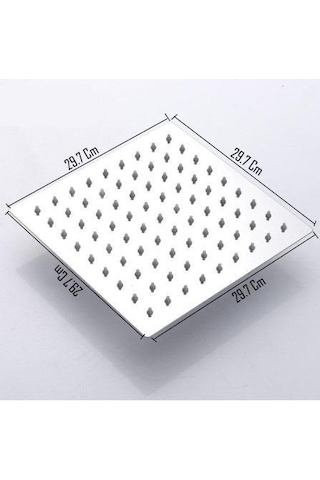 T-May Banyo Sart Kare Tepe Duş Seti Başlığı 30X30 Paslanmaz Metal Krom