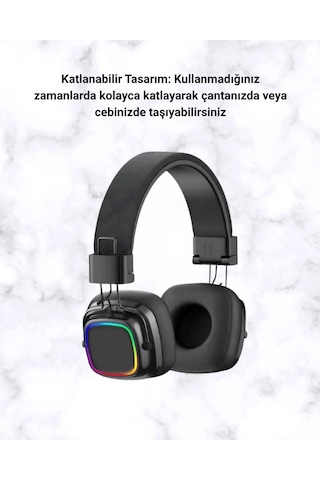 Plentifulrenkli Işık Efektli Bluetooth 5.3 Müzik Kulaklığı Yeni Nesil