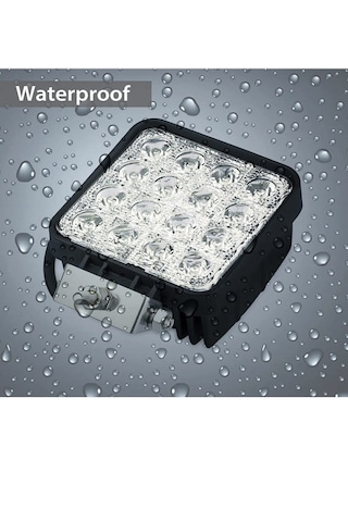 Point 16 Led Off Road Iş Makinesi Kamyon Traktör Projektör Çalışma Ve Sis Lambası 48 Watt 12v 1