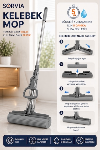 Kelebek Mop Kendinden Sıkmalı Pva Sünger Mop 124 Cm Çelik Saplı Yer Silme Ve Zemin Temizlik Mopu Kıl Tüy Toz Toplayan Temizlik Seti Kelebek Mop Kendinden Sıkmalı Pva Sünger Mop 124 Cm Çelik Saplı Yer Silme Ve Zemin Temizlik Mopu Kıl Tüy Toz Toplayan Temizlik Seti