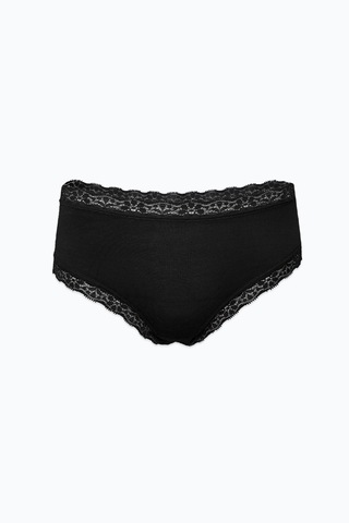Malabadi Kadın 2 Li Paket Ultra Yumuşak Micro Modal Dantelli Slip Külot 700 Siyah