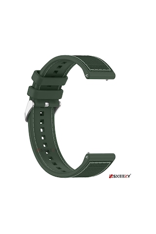 Samsung Gear S3 Frontier R760 - S3 Classic R770 22mm Uyumlu Dikiş Desenli Dokuma Silikon Kordon