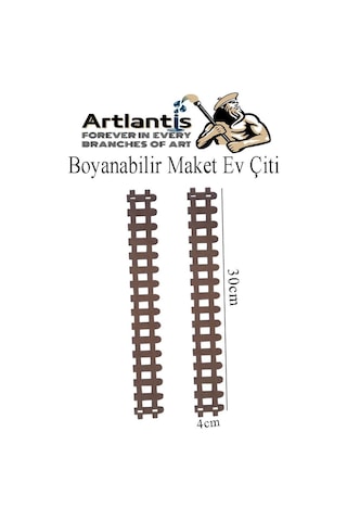 Boyanabilir Ahşap Maket Çit 2 Adet 30x4 Cm Dekoratif Minyatür Bahçe Çiti Proje Tasarım Okul Hobi