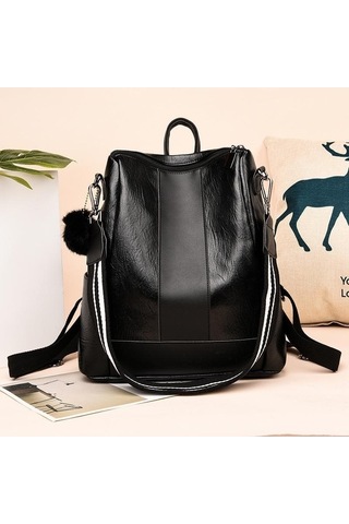 Luckydog Kahverengi 5 Fonksiyonlu Seyahat Çantası Retro Siyah Kadın Sırt Çantası Kahverengi