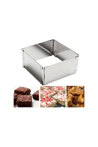 Ayarlanabilir Kare Yuvarlak Kek Kalıbı 2'li Takım Set Goldcakes