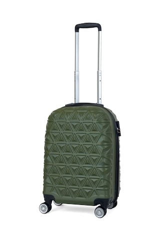 Reymond Luggage Piramit Desen ABS Seyahat Valizi, Canyon Serisi, Haki - Kabin Boy Haki