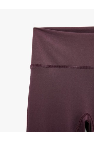 Koton Yüksek Bel Slim Fit Dikiş Detaylı Spor İspanyol Paça Tayt Mor 7wak40230nk