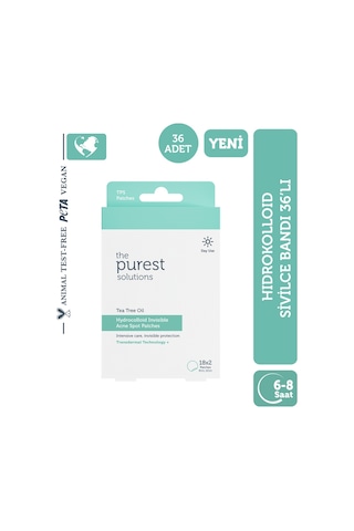 The Purest Solutions Hidrokolloid Akne Karşıtı & Yatıştırıcı Bant 36'lı