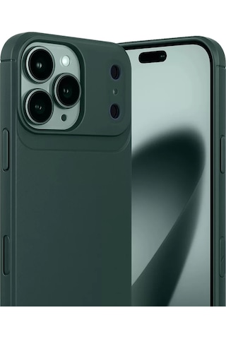 Newface Apple, Uyumlu iPhone 17 Pro Max Auto Focus Karbon Kapak - Koyu Yeşil