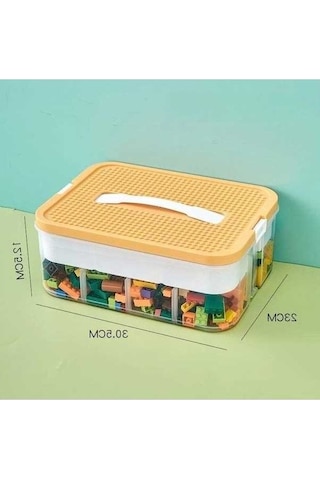 Novahub Turuncu 1 Katlı Çocuk Organizatör, Bilmeceli Sınıflama Kutusu, Şeffaf Oyuncak Bölme Kutusu Turuncu