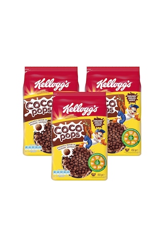Kellogg's Coco Pops Kakaolu Mısır Ve Buğday Gevreği 450 Gr X 3 Adet