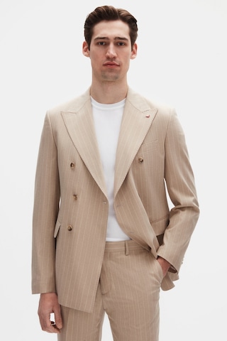 D's Damat Ds Damat Regular Fit Bej Çizgili Kruvaze Takim Elbise 4hf05ort01588 Bej
