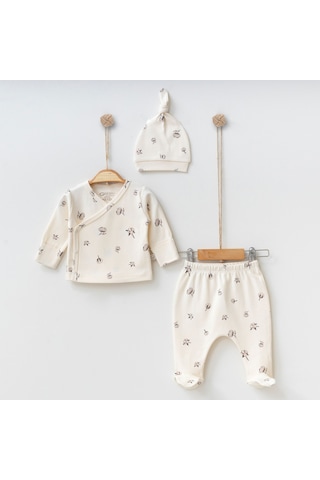 Pamuk Baskılı 3'lü Set Krem