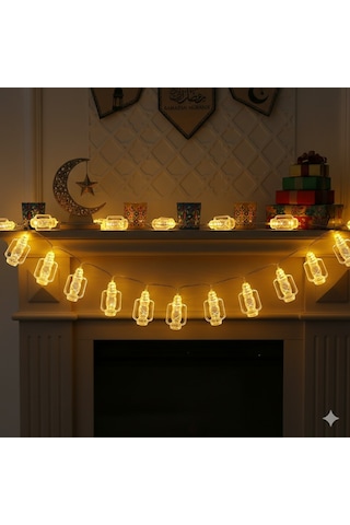 Led Işık Ramazan Temalı Pilli Sarkıt Gün Işığı 20'li Dekoratif Aydınlatma Diğer