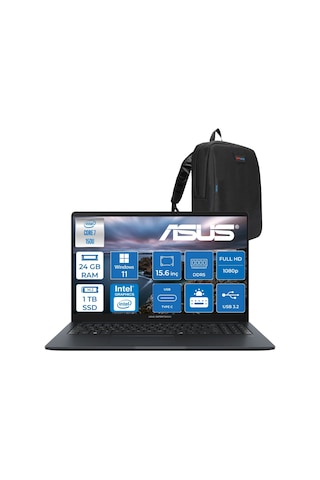 Asus ExpertBook B1 B1503CVA-C78G512B4DH08 Core 7 150U 24 GB 1 TB SSD 15.6" W11H Dizüstü Bilgisayar + Zetta Çanta