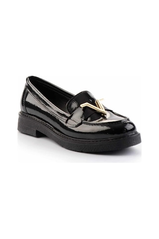 Bambi Siyah Kadın Loafer Ayakkabı K01257067608 Siyah