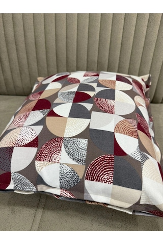 Nivemeshome Mozaik Bordo-gri 45x45 Dolgulu Kırlent Kılıfı Bordo-gri