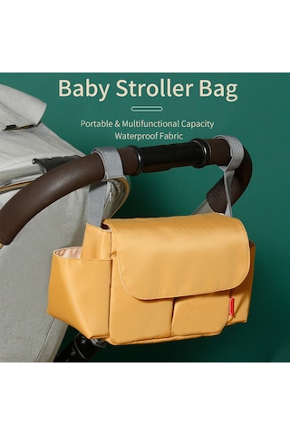 Maiyame Gri Su Geçirmez Çift Çekirdekli Bebek Arabası Çantası - Geniş Hacimli, Bölümlü Ve Toz Koruyucu Fonksiyonlu Anne Çantası Gri