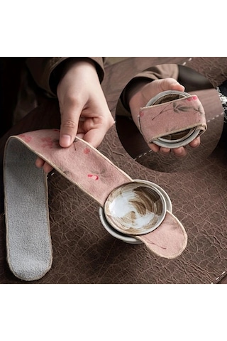 Fochsia 2pcs Yeşil Ve Kahverengi Katlanır Saklama Çantası Yapışkan Bantlı Çift Taraflı Polar Seyahat Çay Seti Düzenleyici Çok Fonksiyonlu Çaydanlık Kaymaz Altlık "value":"siyah"