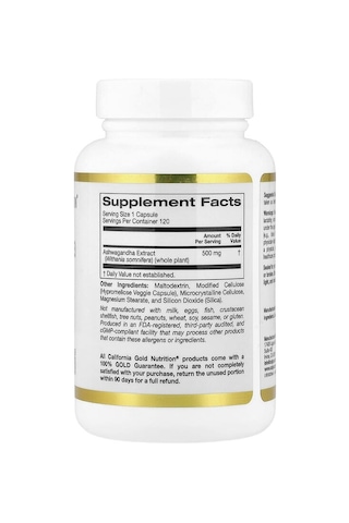California Gold Nutrition, As-hw-aga-ndha, 500 Mg, 120 Veg Capsules
