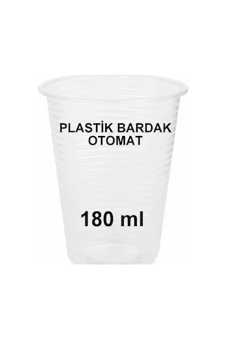 180 Cc Plastik Pet Bardak, Otomat Bardağı - Şeffaf - 300 Adet Tek Kullanımlık Bardak Şeffaf