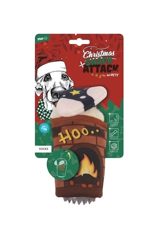 M-pets Christmas Ödül Hazneli Çorap Peluş Köpek Oyuncağı