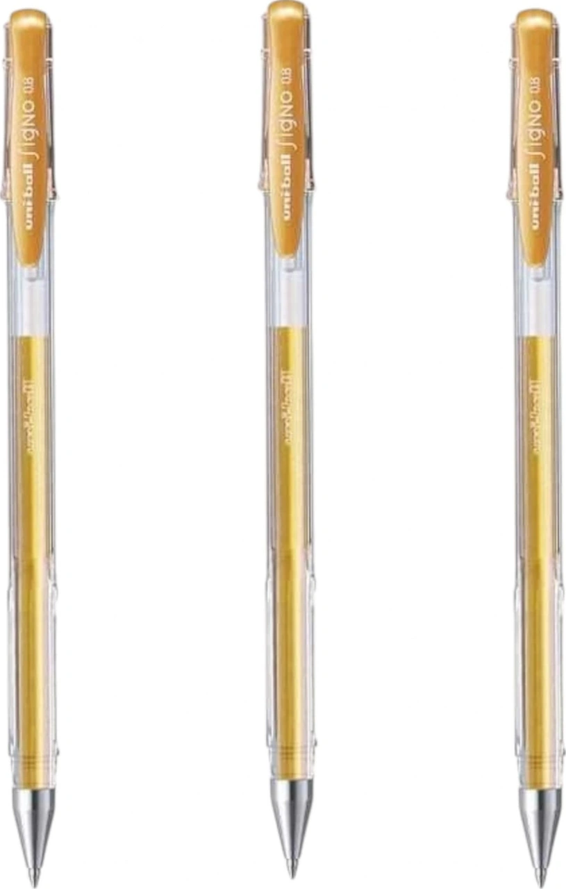 Uniball Sıgno Fine 0.8 Jel Kalem Altın Üç Adet Altın