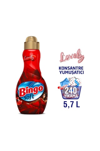 Bingo Soft Konsantre Çamaşır Yumuşatıcısı Lovely 4 x 1440 ML