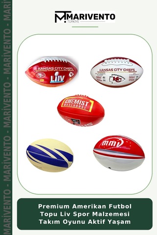 Premium Amerikan Futbol Topu Liv Spor Malzemesi Takım Oyunu Aktif Yaşam Çok Renkli