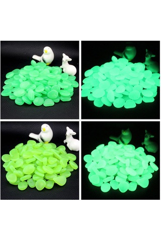 Suofeng 50 Adet Mavi Işıklı Resin Taşları - Güneş Işığıyla 3 Saat Parlar, Bahçe Akvaryum Dekorasyonu, Yol Yönlendirme