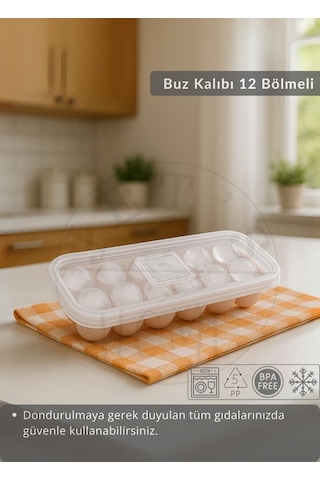12 Bölmeli Buz Kalıbı Esnek Silikon Buz Küpü Bpa Free Yuvarlak Bas Parmak Buzluk Çapı 3,5 Cm Pembe Pembe