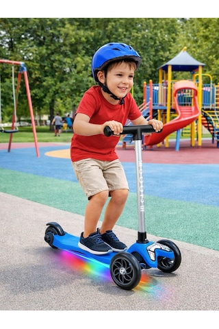 Tois Colorwase Led Işıklı 4 Kademe Ayarlanabilir 3 Tekerlekli Scooter - Mavi