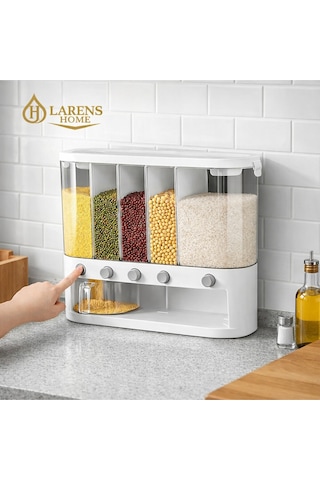 Store V5 5 Bölmeli Bakliyat Saklama Kabı Beyaz