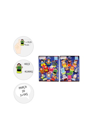 Lisinya247 2 Set - 20 Parça Masal Kahramanları Ve Safari Hayvanları Parmak Kukla
