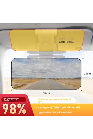 Araca Monteli Uzun Far Önleyici Çift Amaçlı Güneşlik- Büyük Boy 3