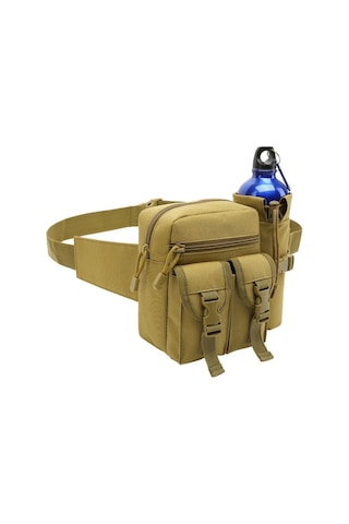 Sporcular İçin Fonksiyonel Bel Paketi - Koşu, Bisiklet Ve Dağcılıkta Kullanıma Uygun Su Geçirmez Cep Telefonu Çantalı Ergonomik Taktik Su Şişesi Taşıma Sistemi Kahverengi