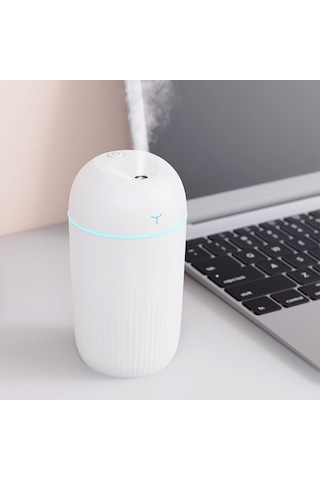 Mini Hava Nemlendirici Aroma Difüzörü 7 Renkli Led - Usb'li Sürekli Ve Aralıklı Buhar Özellikli