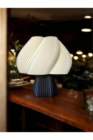 Vintage Gece Masa Lambası , Bohem Ev Dekorasyon , Dekoratif Abajur - Siyah Krem Çok Renkli