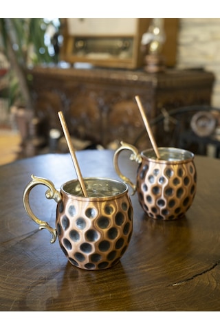 Bakır Kupa Gamzeli Model Çift Renk 2'li