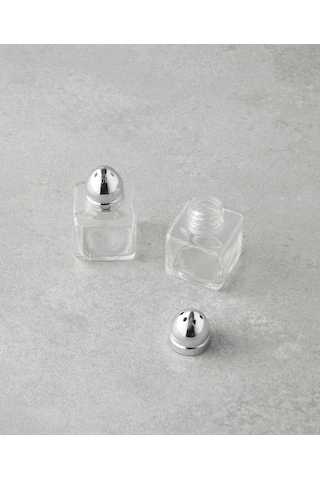 English Home Lelia Cam 2'li Tuzluk Biberlik 4x5 Cm Silver