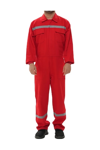 16/12 Gabardin Kırmızı Tulum