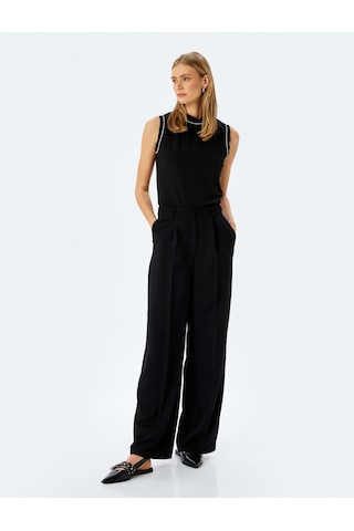Koton Slim Fit Bisiklet Yaka Taşlı Kolsuz Tişört Siyah 5sak10005uk Siyah