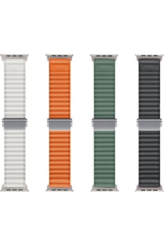 Biriva Home Watch 44mm Uyumlu Krd-123 Naylon Kumaş Hasır Örgülü Kordon-turuncu