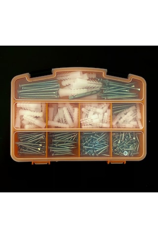 327 Parça 13 Çeşit Vida Seti, Dübelli Sunta Vidası,takım Çantalı