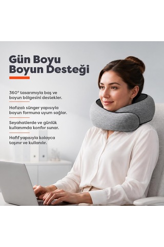 Visco Planet Ortopedik Spiral Seyahat Boyun Yastığı%100 Visco Çok Renkli