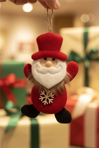 Yılbaşı Ağaç Süsleri Koleksiyonu- Kırmızı Beyaz Sakallı Noel Baba Süsü