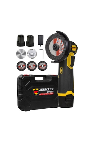 Germany Style Alman-MS365 Çift Akülü Açılı Şarjlı Avuç Taşlama Demir Kesme 75 MM