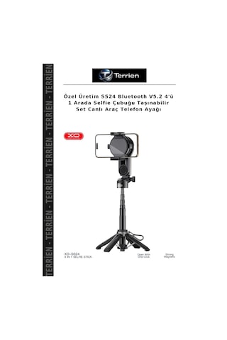 Özel Üretim Ss24 Bluetooth V5.2 4'ü 1 Arada Selfie Çubuğu Taşınabilir Set Canlı Araç Telefon Ayağı