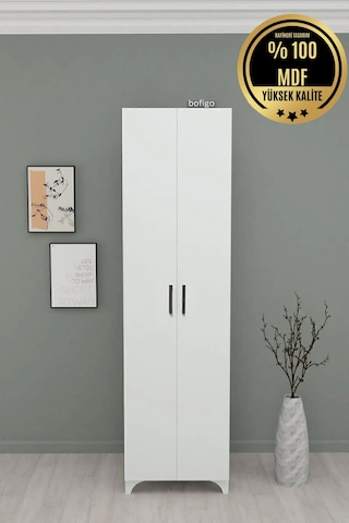 8 Raflı Mdf Beyaz 2 Kapaklı Çok Amaçlı Mutfak Dolabı Banyo Dolabı Çok Amaçlı Dolap Atlantik Çam